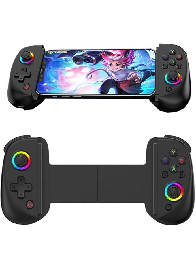 Generic - Telescopic Mobile Gamepad ,Turbo,6-Axis Gyro,Vibration Wireless Game Controller , Bluetooth 5.2 RGB Joystick for Android, iOS, PS3, PS4, Switch, PC , Multi-Platform Gaming Controller - Image 1