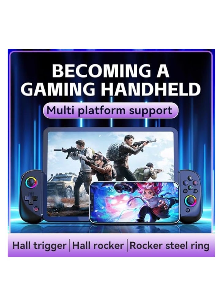 Generic - Telescopic Mobile Gamepad ,Turbo,6-Axis Gyro,Vibration Wireless Game Controller , Bluetooth 5.2 RGB Joystick for Android, iOS, PS3, PS4, Switch, PC , Multi-Platform Gaming Controller - Image 1