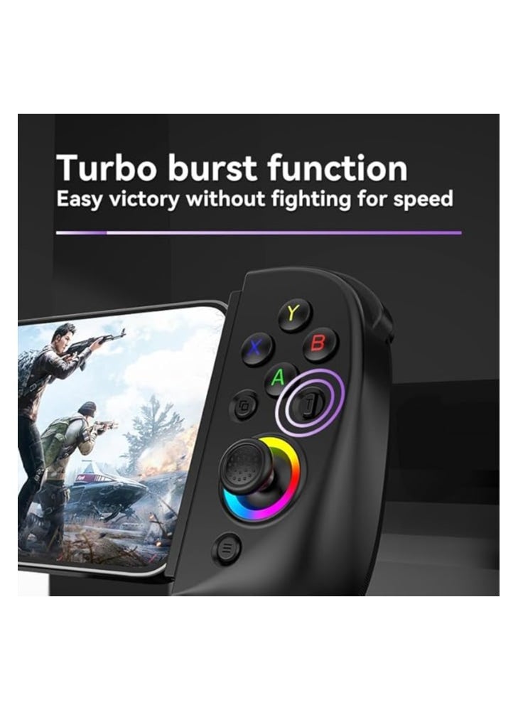 Generic - Telescopic Mobile Gamepad ,Turbo,6-Axis Gyro,Vibration Wireless Game Controller , Bluetooth 5.2 RGB Joystick for Android, iOS, PS3, PS4, Switch, PC , Multi-Platform Gaming Controller - Image 1