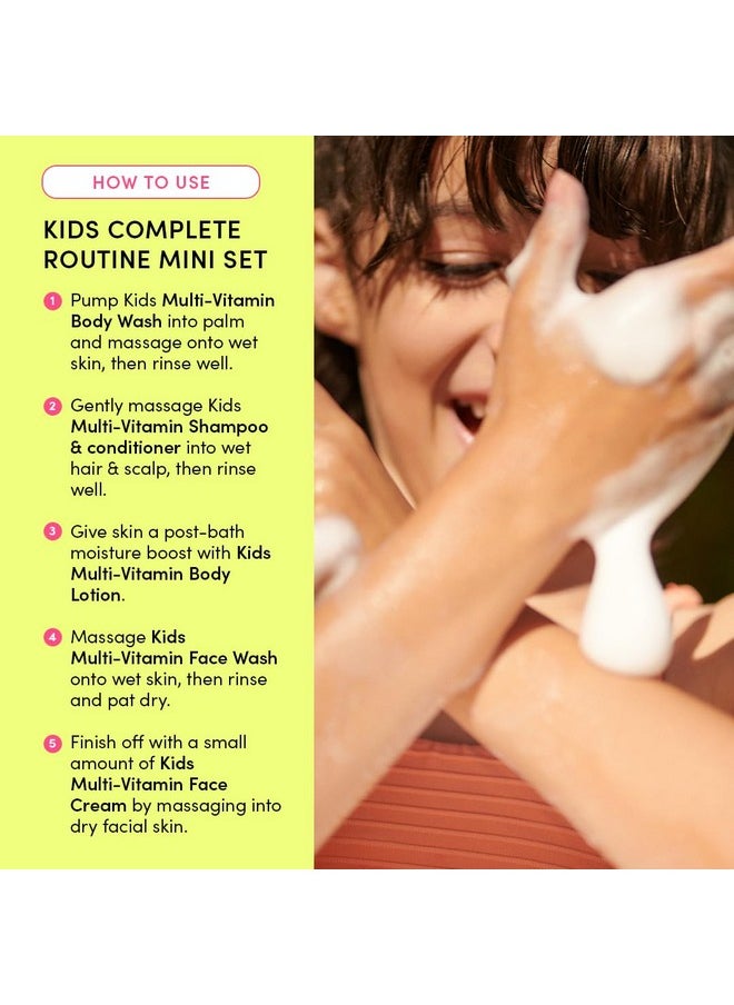 Evereden - Evereden Kids Travel Set: Clean & Vegan 5-Piece Skin Care Set for Kids | Multi-Vitamin Kids Skin Care Set w/t Body Wash, Lotion, Face Wash, Cream, Shampoo & Conditioner | Stocking Stuffers for Kids - Image 1