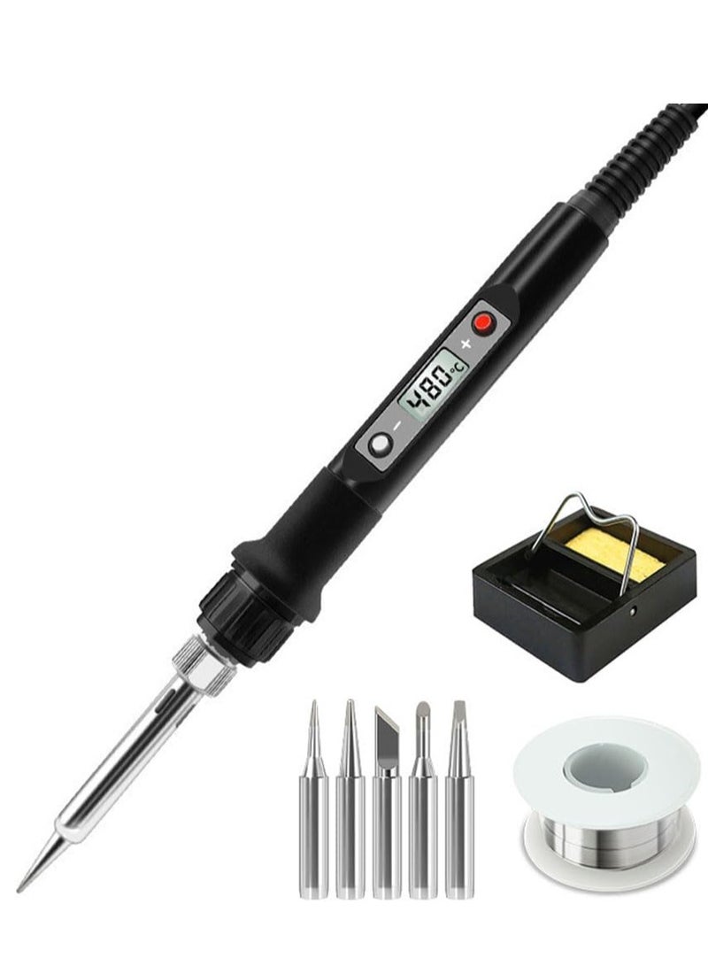 Soldering Iron Kit 80W Soldering Welding Iron Tools Adjustable Temperature Digital Portable Solder Iron Kit - Image 1