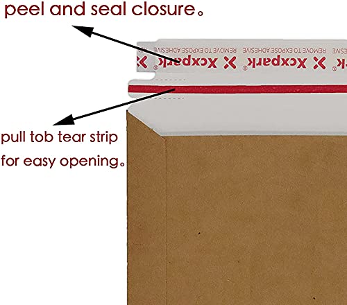Xxcxpark 25 Pack Brown Kraft Rigid Mailers, 6.25 x 8.25 inches Self Seal Photo Document Mailers Premium Cardboard Keep Flat Envelopes for Photos, Pictures, Papers, Files, CD - Image 5