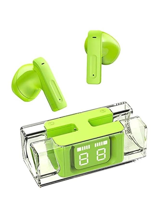 Generic - Wireless Earbuds Bluetooth in Ear Headphones for iPhone Android Transparent Blue Tooth 5.3 Ear Buds True Wireless Earphones Audifonos Bluetooth Inalambricos TWS Cordless Earbud Green - Image 1
