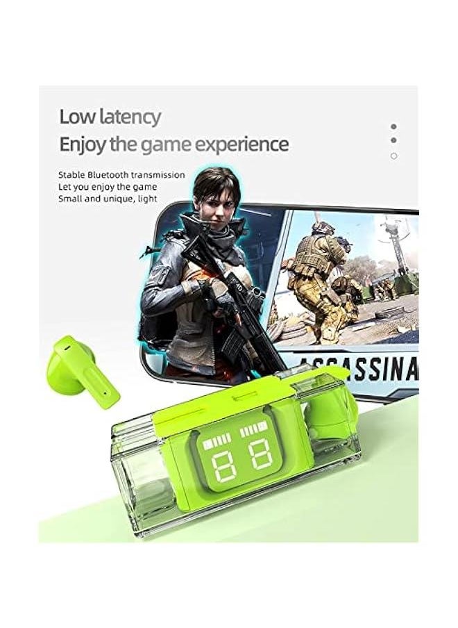 Generic - Wireless Earbuds Bluetooth in Ear Headphones for iPhone Android Transparent Blue Tooth 5.3 Ear Buds True Wireless Earphones Audifonos Bluetooth Inalambricos TWS Cordless Earbud Green - Image 1