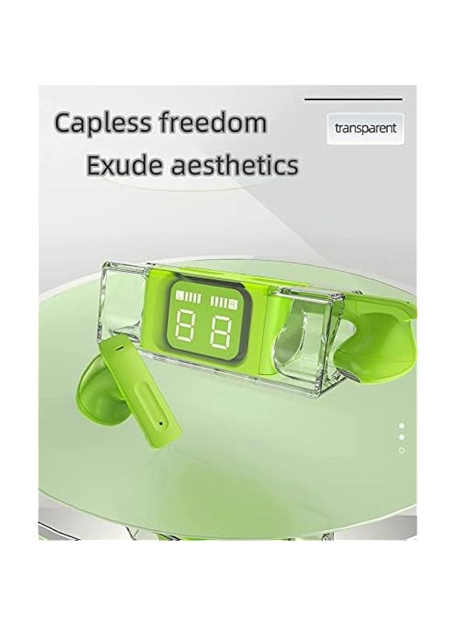 Generic - Wireless Earbuds Bluetooth in Ear Headphones for iPhone Android Transparent Blue Tooth 5.3 Ear Buds True Wireless Earphones Audifonos Bluetooth Inalambricos TWS Cordless Earbud Green - Image 1
