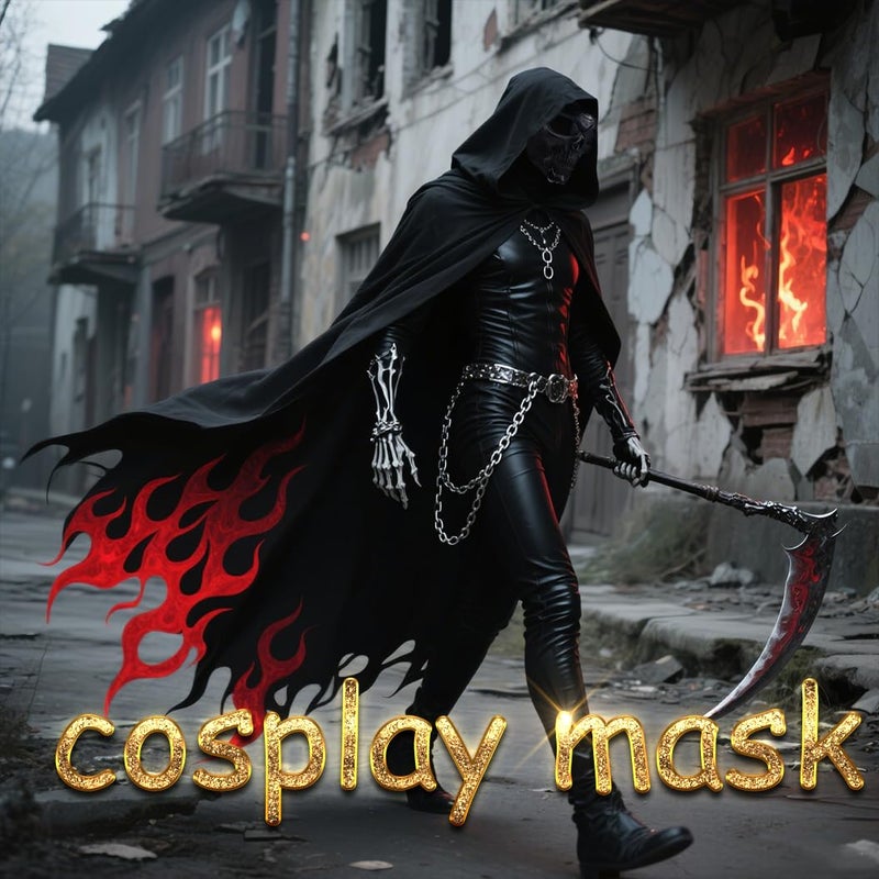 PLOOTA 2 Pcs Motorcycle Mask Full Face,Masks Skull Skeleton with Goggles Impact Resistant Tactical Mask for Halloween Paintball Game Movie Props Party - Image 3