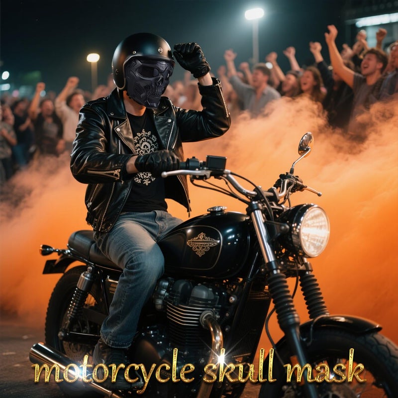 PLOOTA 2 Pcs Motorcycle Mask Full Face,Masks Skull Skeleton with Goggles Impact Resistant Tactical Mask for Halloween Paintball Game Movie Props Party - Image 4