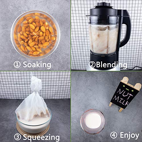 iAesthete 3 Pack - Ultra Fine Nut Milk Bag, 12X12 Inches, 80 Micron, Multiple Usage Reusable Food Strainer, Cold Brew Coffee Bag, Food Grade Nylon Mesh, BPA-Free, Cheesecloth Bag, Yogurt Strainer, Juice Filter - Image 2