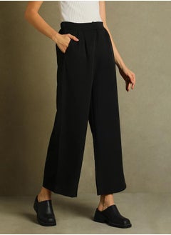 Dennis Lingo Black Straight Leg Trousers for Women - Relaxed Fit, Classic  - Image 4