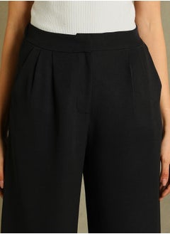 Dennis Lingo Black Straight Leg Trousers for Women - Relaxed Fit, Classic  - Image 3