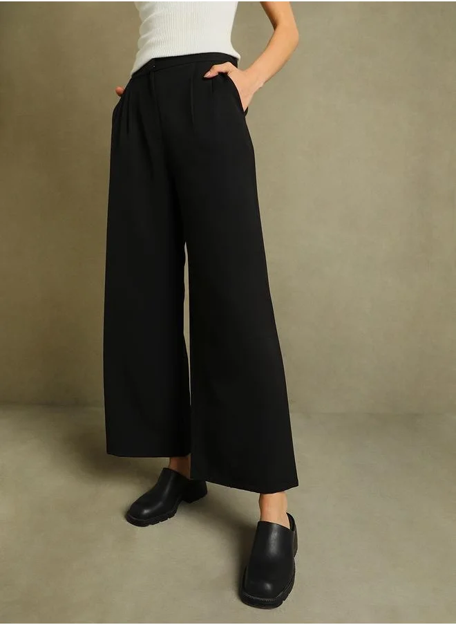 دينيس لينغو Black Straight Leg Trousers for Women - Relaxed Fit, Classic