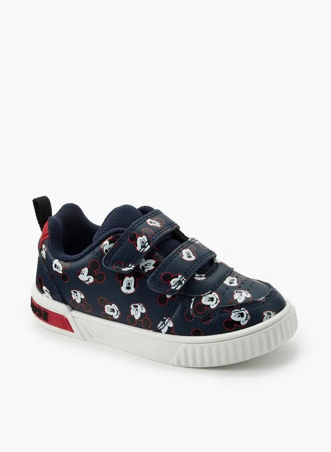 ديزني Boys Mickey Mouse Print Ankle School Sneakers