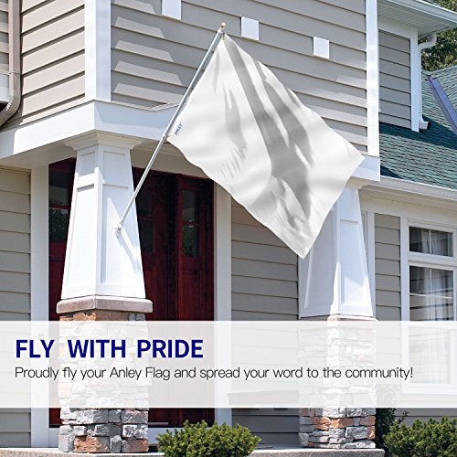 Anley Pack of 2 Fly Breeze 3x5 Foot Solid White Flag Vivid Color and Fade proof Canvas Header and Double Stitched Plain White Flags Polyester with Brass Grommets 3 X 5 Ft - Image 3