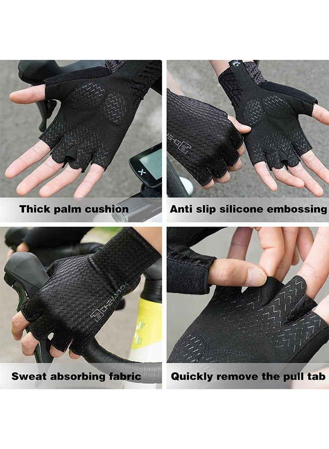 CAMPANAS Gym Gloves for Men & Women - Anti-Slip Silicone Grip Weightlifting Gloves, Breathable Mesh Workout Gloves with Wrist Support for Exercise, Cycling, Training & Fitness (White) - Image 4