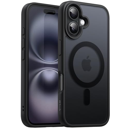 JETech Magnetic Case for iPhone 16 Plus 67Inch Compatible with MagSafe Translucent Matte Back Slim Shockproof Phone Cover Black - Image 1