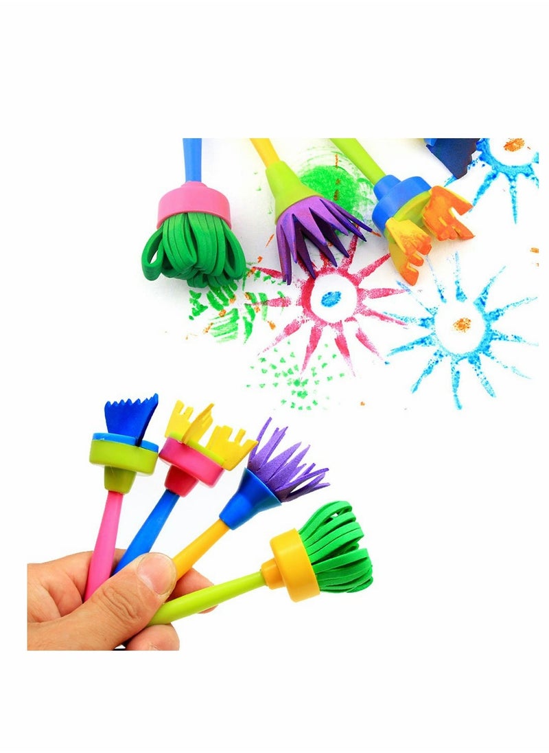 SYOSI Kids Paint Brushes Sponge Kits, 29 pcs Painting Drawing Tools, Children Early DIY Learning Sets Arts and Crafts for toddlers  - Image 4