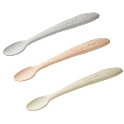 PandaEar 7 Pack Silicone Baby Feeding Spoons, First Stage Training Spoon Infant Utensils Feeding Supplies, BPA Free Gum-Friendly Soft Tip Baby Led Weaning Spoon - Image 2