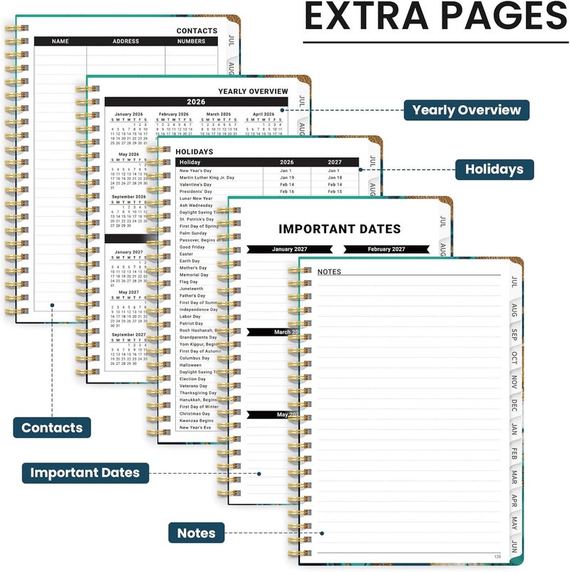 ZOTIA Planner 2026-2027, Monthly and Weekly Academic Planner July 2026 - June 2027, Hardcover Student Teacher Planning Agenda Calendar Book with Tabs, Perfect for Office School Supplies, A4 (8.5" x 11 - Image 5