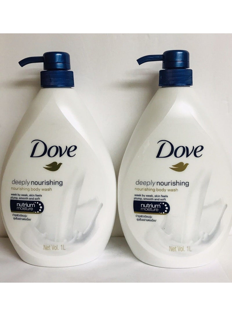 دوف غسول الجسم دوف المغذي بعمق، مرطب مغذي، قطعتين × 1 لتر - Image 2