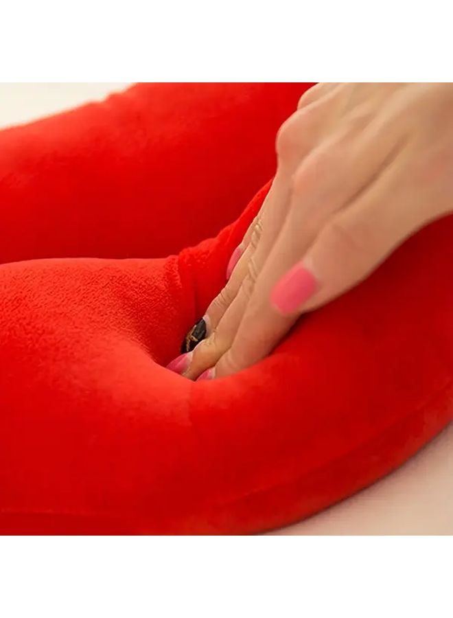 Red Lips Shaped Throw Pillow Soft Plush Cushion 11 81 Inch With Zipper Closure For Home Decor - Image 5