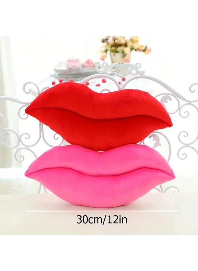 Red Lips Shaped Throw Pillow Soft Plush Cushion 11 81 Inch With Zipper Closure For Home Decor - Image 3