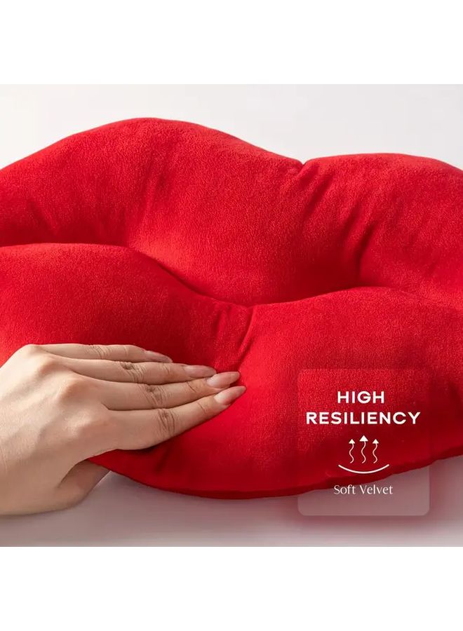 Red Lips Shaped Throw Pillow Soft Plush Cushion 11 81 Inch With Zipper Closure For Home Decor - Image 4