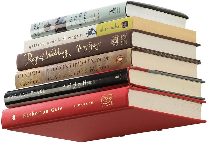 ROLLYWARE Unique Design Invisible Bookshelf Metal Heavy Floating Book Shelf Wall mountad Shelf Holder Hanging Home Storage Rack for Home Wall Decoration (Hold Upto 10 Books per self) Pack of 10 - Image 5