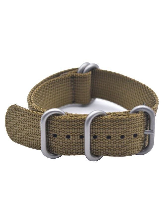 ArtStyle Watch Band with 1.5mm Thickness Quality Nylon Strap and Heavy Duty Brushed Buckle (Khaki, 20mm) - Image 1