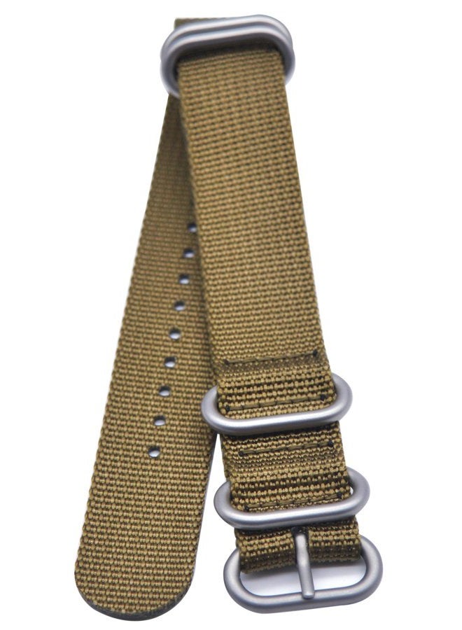 ArtStyle Watch Band with 1.5mm Thickness Quality Nylon Strap and Heavy Duty Brushed Buckle (Khaki, 20mm) - Image 3