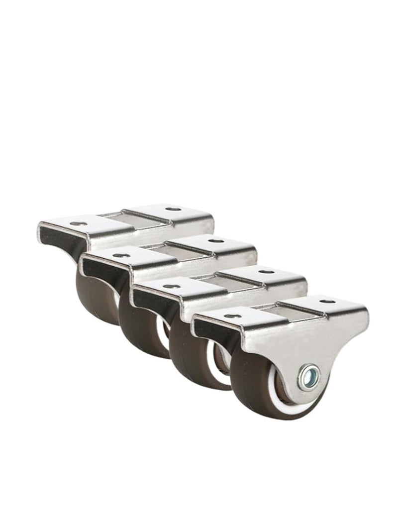 1 Inch Soft Rubber Silent Directional Drawer Wheels Universal Furniture Rollers 4Pcs - Image 1