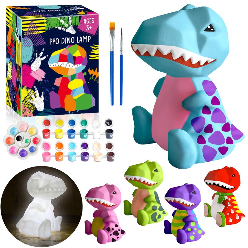FUNZBO 43in Paint Your Own Dinosaur Lamp Kit Arts and Crafts Supplies Painting for Kids Teens DIY Night Light Dinosaur Toy for Boy Girl 3 4 5 6 7 8 9 10 11 12 Birthday Gift - Image 4