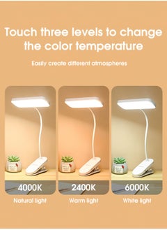 LOOPITYS 3 Modes Touch Dimming USB Dimming Clip Table Lamp Student Dormitory Learning Study Table Light Bedside Flexo Lamps  - Image 2