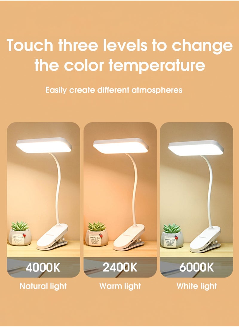 LOOPITYS - 3 Modes Touch Dimming USB Dimming Clip Table Lamp Student Dormitory Learning Study Table Light Bedside Flexo Lamps - Image 1
