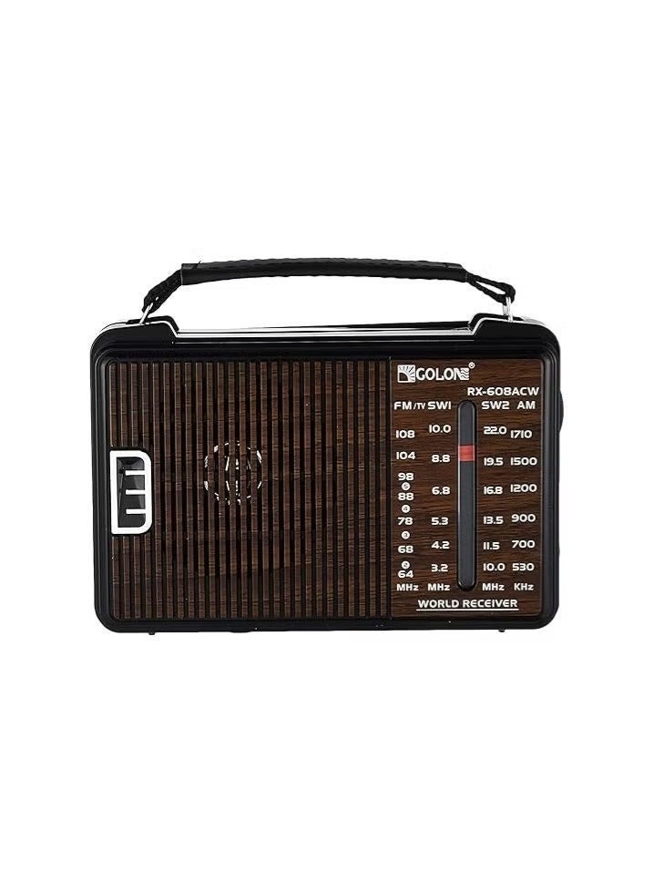 Golon RX-608AC Classic Radio – Multi-Band (AM/FM/SW) – Dual Power (AC/Batteries) - Image 1