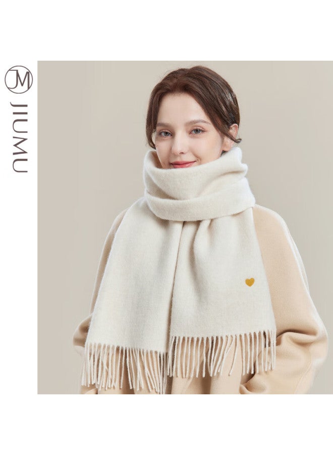 Jiumu Pure Wool Scarf For Women, Autumn And Winter Shawl, Ladies' Warm Neck Wrap, Birthday And Christmas Gift For Women, Gift Box Packaging - Image 2