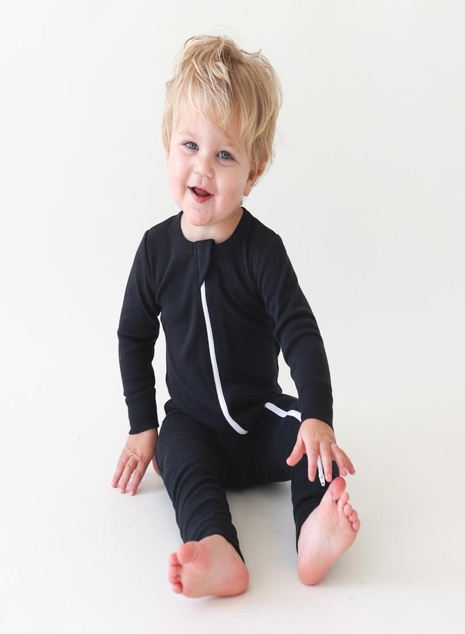 PARADE Organic Essentials '2-Way' Zip Romper - Long Sleeve Black 3-6M with mitts - Image 3