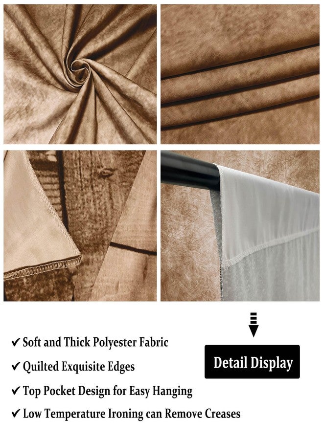 Haboke Professional Abstract Portrait Photography Backdrop,Wall with Wood Floor Backdrop for Kids Photography Baby Newborn Cake Smash Photo Shoots Hypoallergenic Fabric Photography Props(Brown-6x9ft) - Image 4