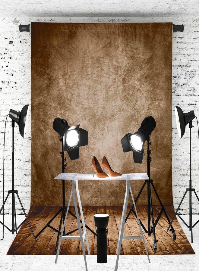 Haboke Professional Abstract Portrait Photography Backdrop,Wall with Wood Floor Backdrop for Kids Photography Baby Newborn Cake Smash Photo Shoots Hypoallergenic Fabric Photography Props(Brown-6x9ft) - Image 5