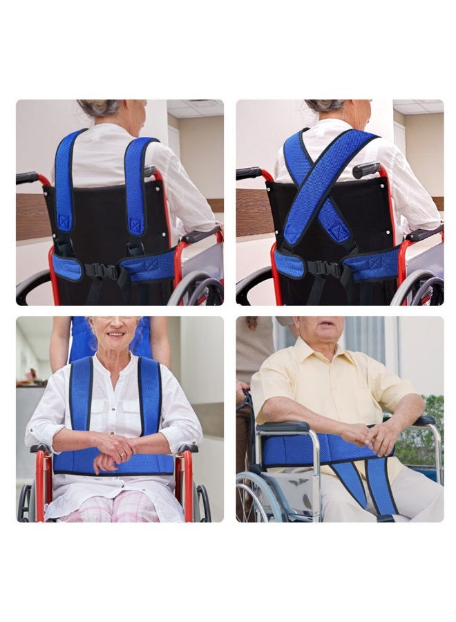 مكافحة هبوط كرسي متحرك حزام الأمان حزام الكتف تثبيت حزام رعاية المرضى المسنين حزام الظهر دعم سترة - Image 5