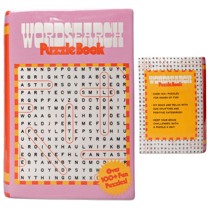 ban.do Decorative Book Shaped Vase, Word Search Ceramic Vase, Shelf Decor for Home or Office (Word Search) - Image 1
