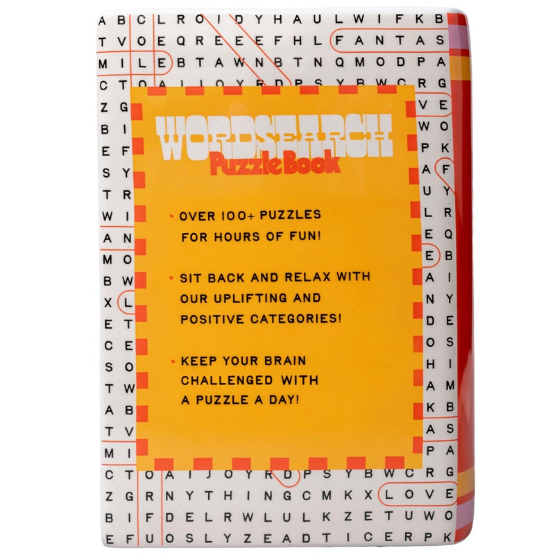 ban.do Decorative Book Shaped Vase, Word Search Ceramic Vase, Shelf Decor for Home or Office (Word Search) - Image 3