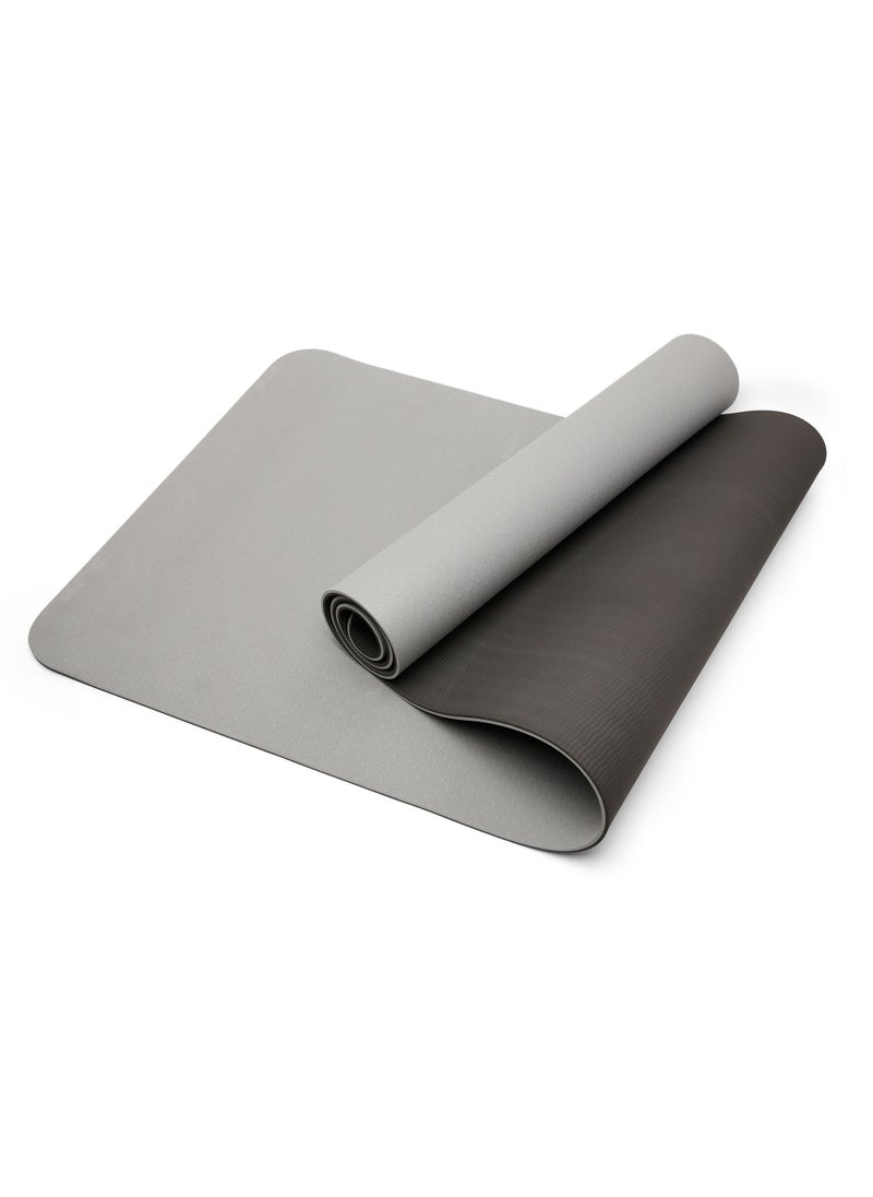 MahMir - Yoga Mat Anti Slip Exercise Mat With Carrying Bag Fitness Mat For Pilates 183Cmx61Cmx6Mm Thickness For Woman Man Beginners (Dark Grey + Black) - Image 1