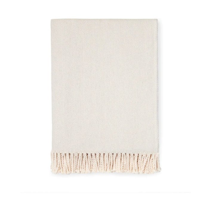 CELINE HERRINGBONE 100 COTTON THROW BLANKET TIN