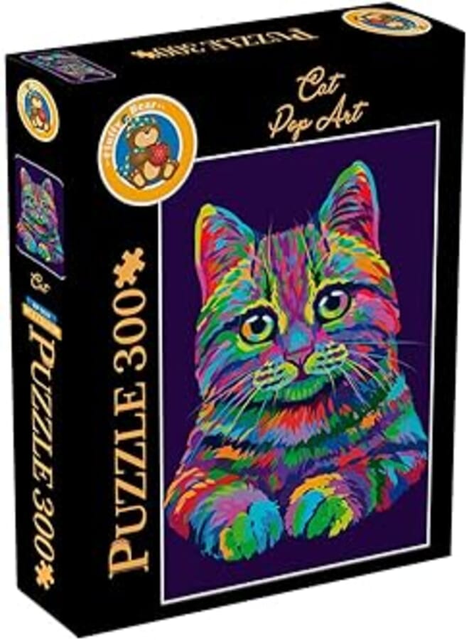 Fluffy Bear Op-5034 300 Pieces Jigsaw Puzzle Oil Painting Cat It'S Fun Activity To Do Alone Or In A Group - Multi Colour
