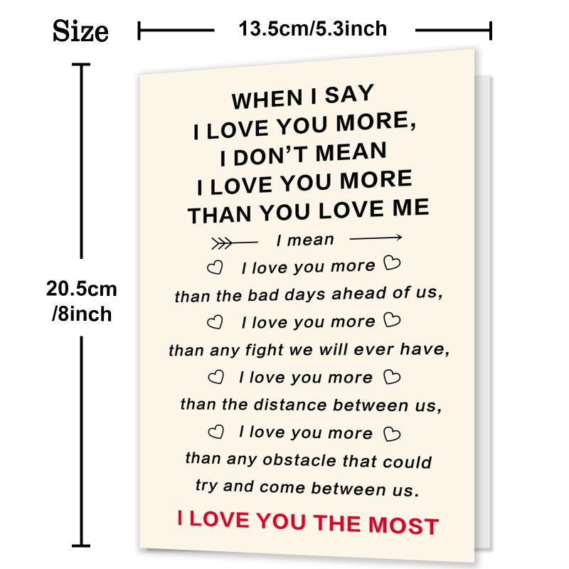 HEJOYN Anniversary Cardï¼ŒValentines Day Cards for Him Her, Valentines Day Gifts for Men Women, Valentine's Day Card for Husband Wife Boyfriend Girlfriend Couples, I Love You Gifts - Image 3