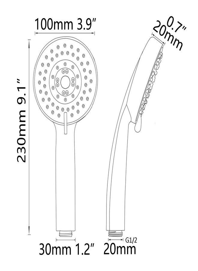 Tecmolog Brushed Gold Handheld Shower Head ABS Plastic 5 Functions Shower Head with Hose and Bracket, BS144J2F - Image 5