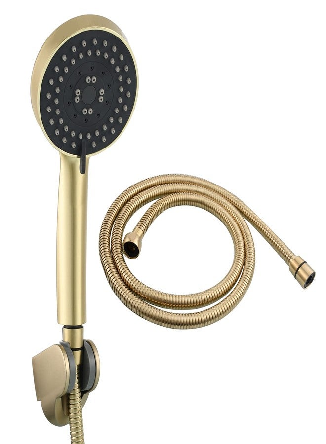 Tecmolog Brushed Gold Handheld Shower Head ABS Plastic 5 Functions Shower Head with Hose and Bracket, BS144J2F - Image 1