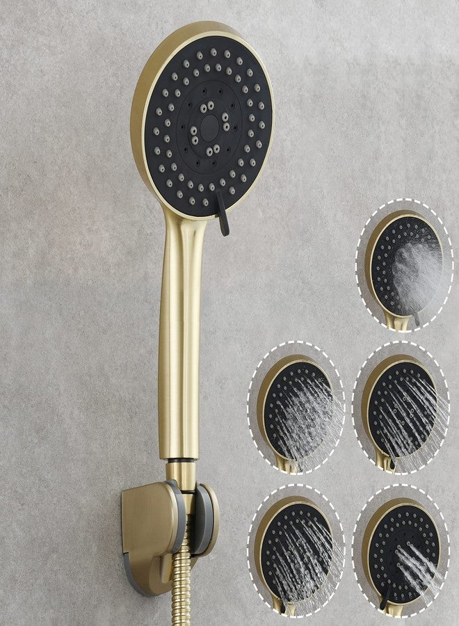 Tecmolog Brushed Gold Handheld Shower Head ABS Plastic 5 Functions Shower Head with Hose and Bracket, BS144J2F - Image 3