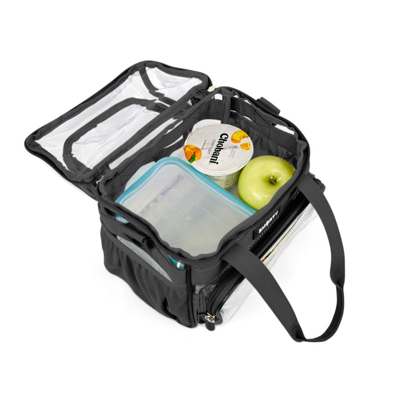 SMARTY Small Heavy Duty Clear Lunch Tote Stadium Bag Approved Durable Crossbody Makeup Cosmetic Box Football Basketball Baseball Games Concerts Men Women School Work (Bold Black, 10 x 9.5 x 6) - Image 3