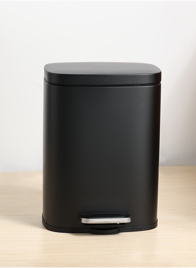 Trust Stainless Steel Trash Bin 12L Black Anti-Fingerprint & Soft Close Lid  - Image 1